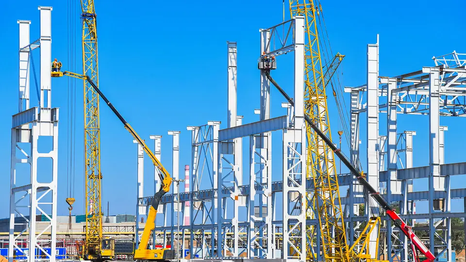 Steel erection on site